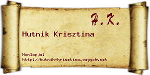 Hutnik Krisztina névjegykártya